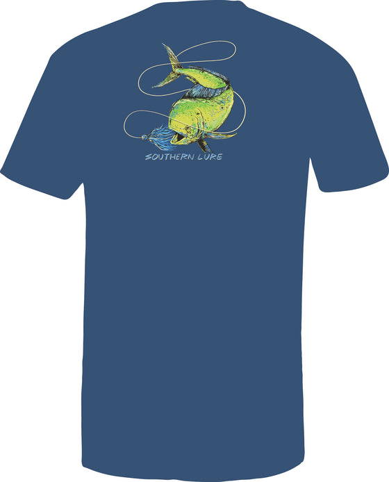 Toddler Short Sleeve Cotton Tee - Mahi Chaser - Slate