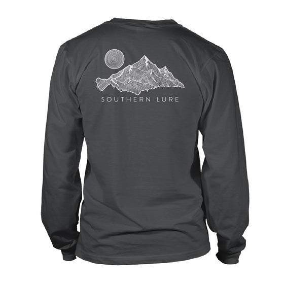 Adult Long Sleeve Tee - Mtn Lines - Black Wash