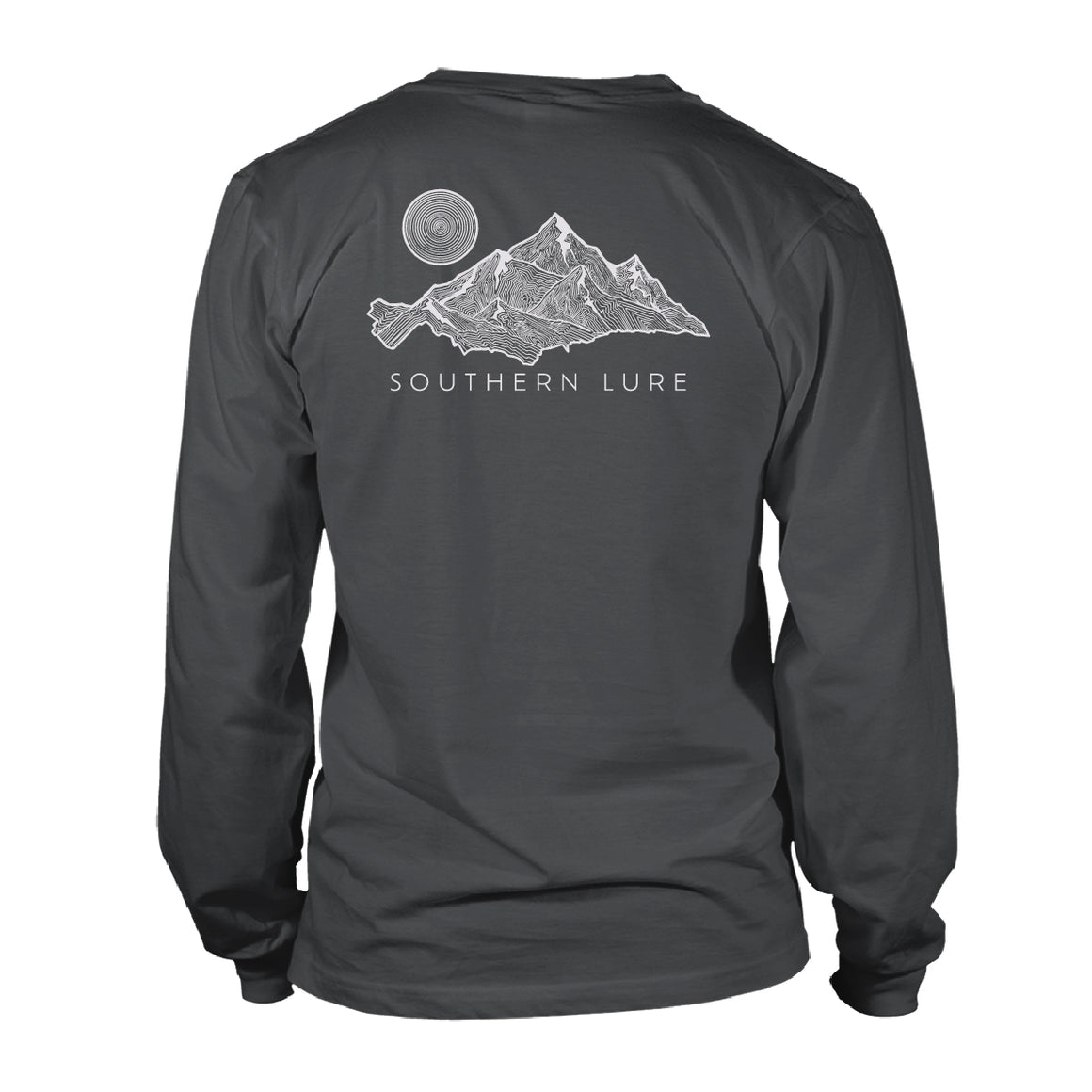 Adult Long Sleeve Tee - Mtn Lines - Black Wash