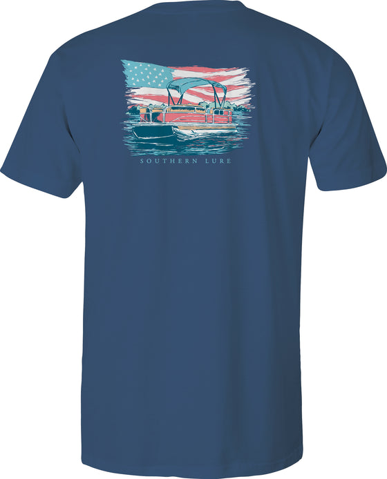 Youth Short Sleeve Tee  Patriotic Pontoon - Slate