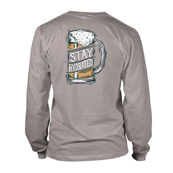 Adult Long Sleeve Tee Stay Hydrated - Granite