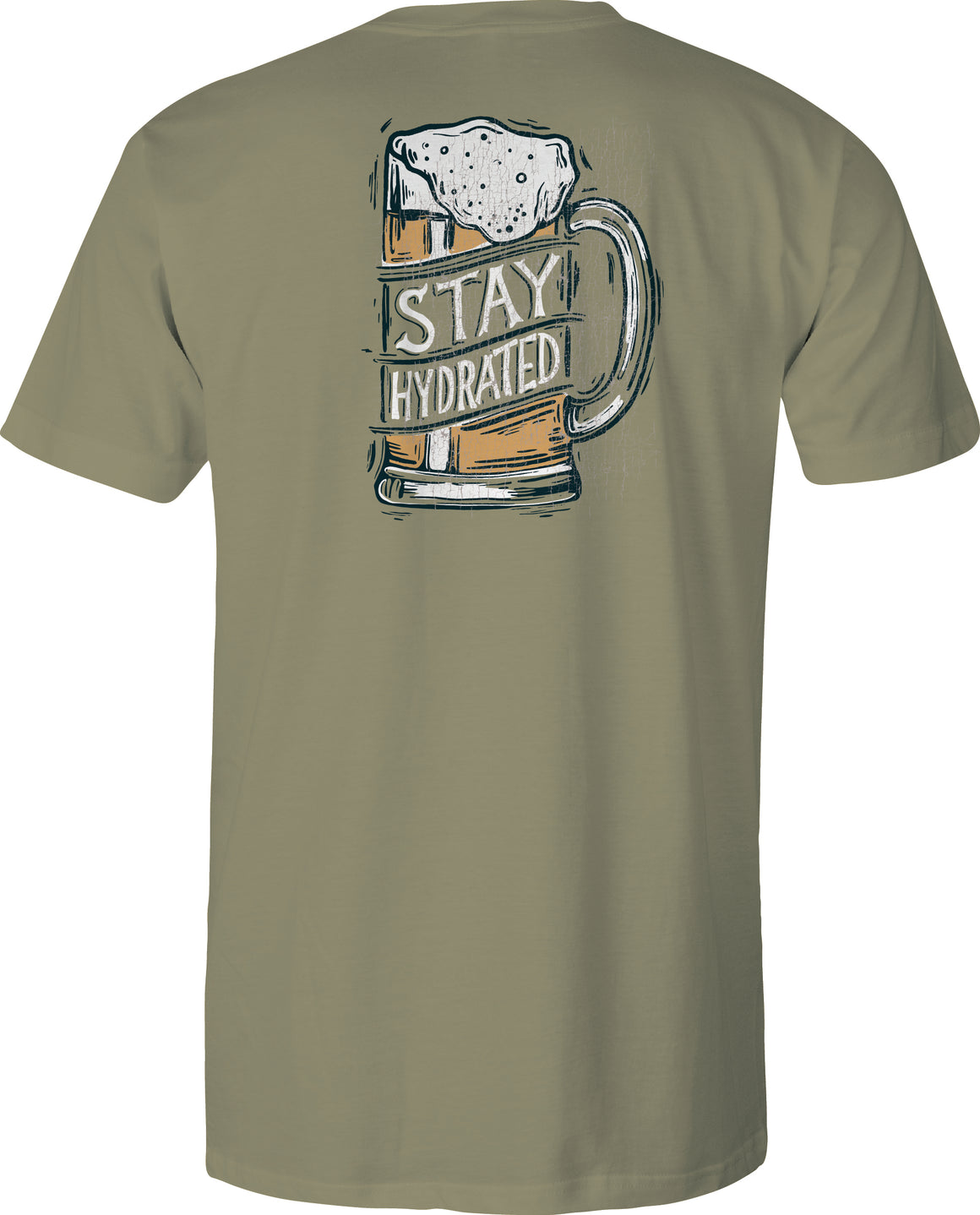 Adult Short Sleeve Tee Stay Hydrated  - Khaki