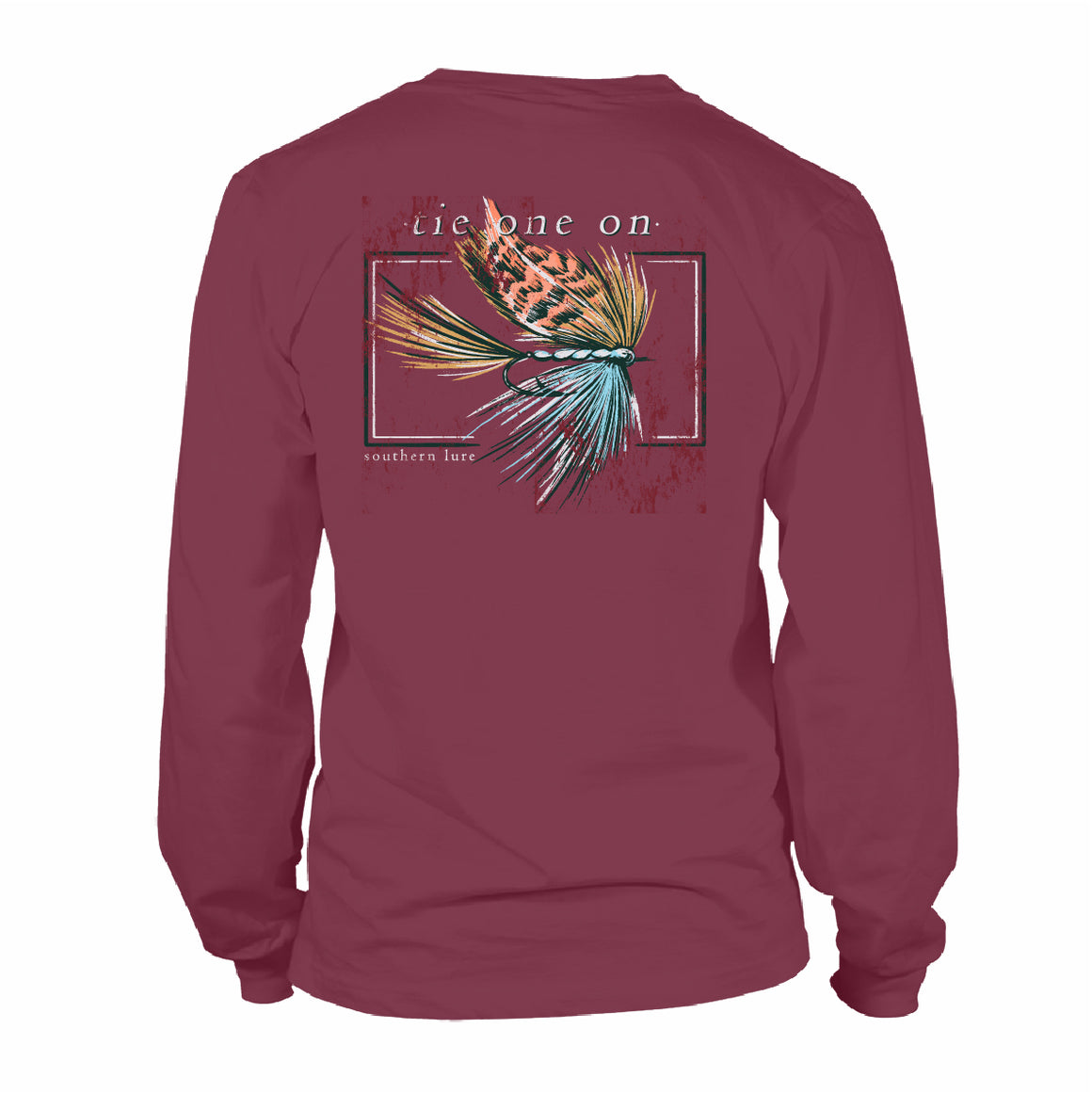 Adult Long Sleeve Tee - Tie One On - Burgundy