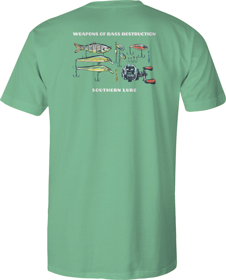 Men's Short Sleeve UV50 Performance - Weapons of Bass Destruction - Seafoam