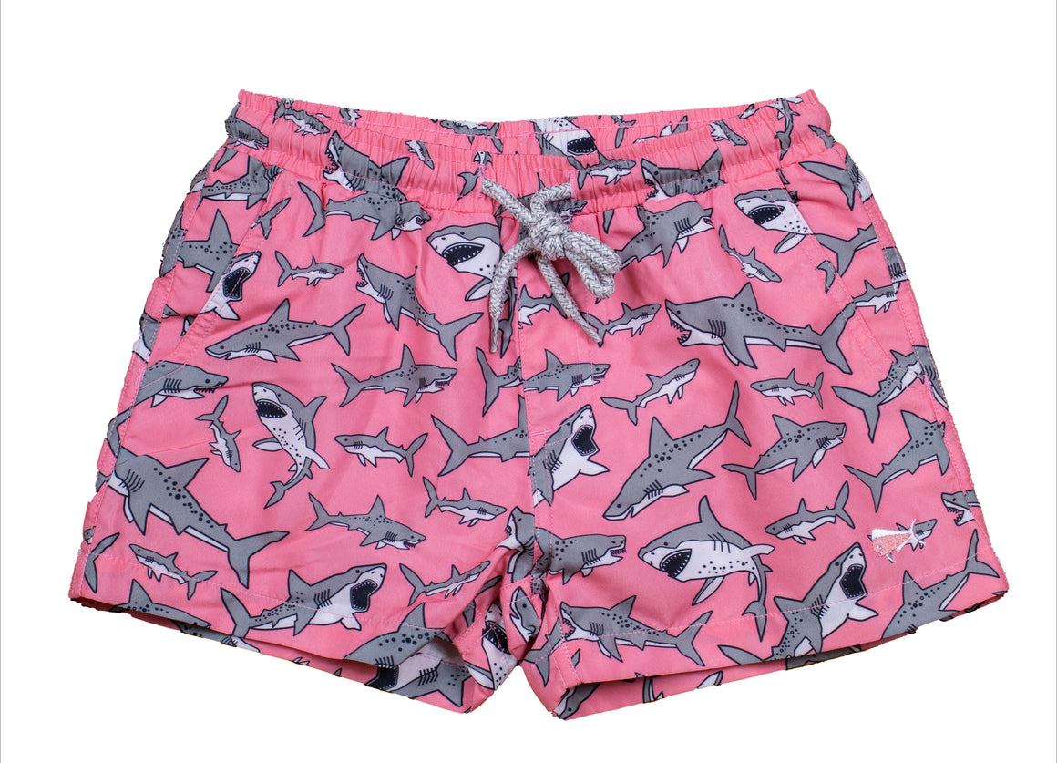 Boy's Toddler Printed Swim -Sharky - Blush