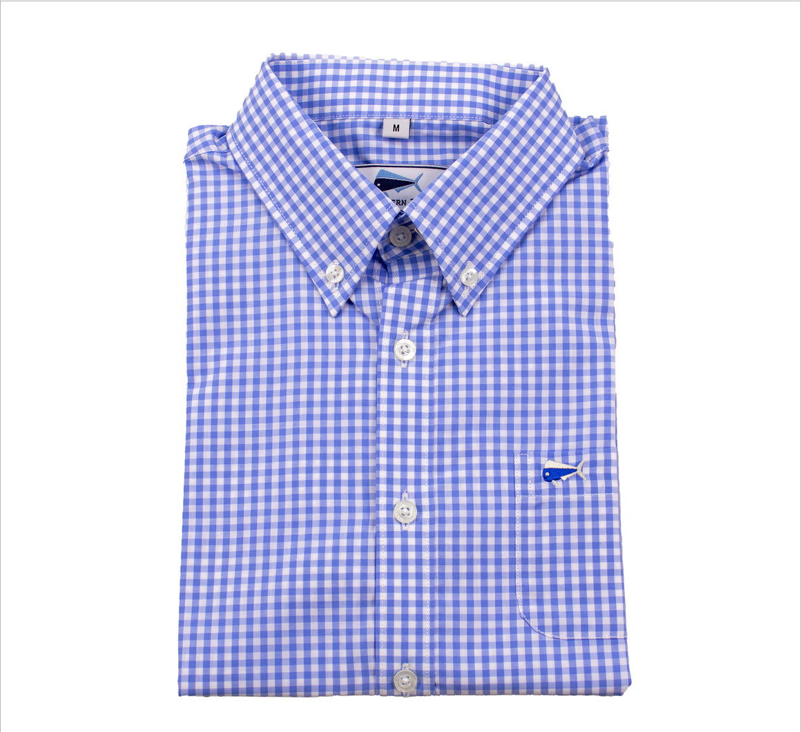 Men's Long Sleeve Sport Shirt - Skies the Limit Gingham