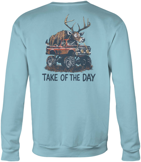 Adult Crew Neck Fleece - Take of the Day - Sky Blue