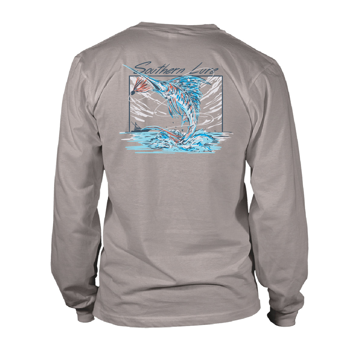 Men's Long Sleeve UV50 Performance USA Sailfish - Granite
