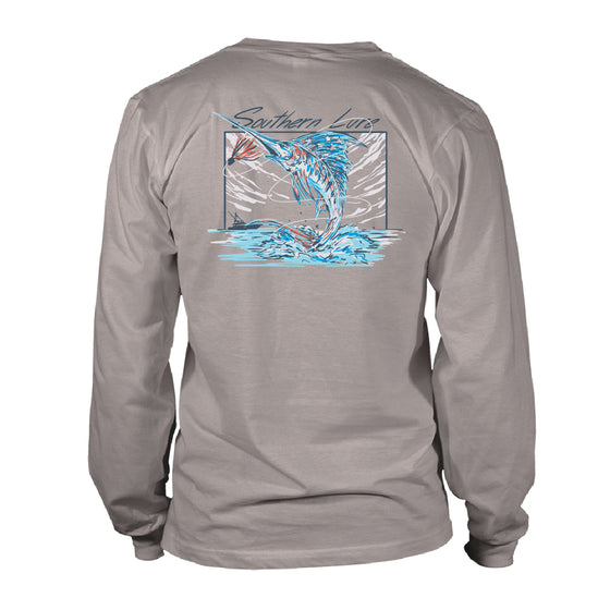 Men's Long Sleeve UV50 Performance USA Sailfish - Granite