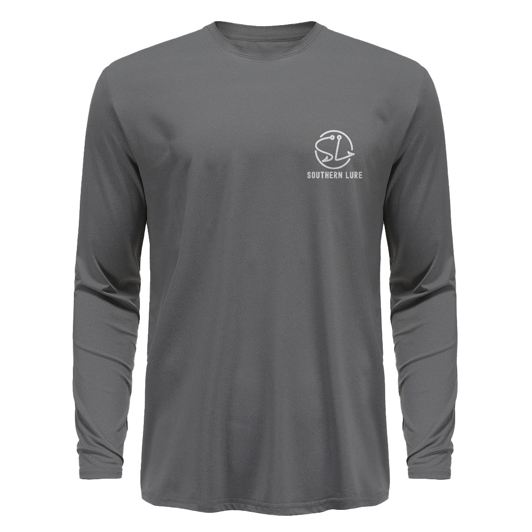Youth & Toddler Long Sleeve UV50 Performance Tee Shirts - Solid - Granite