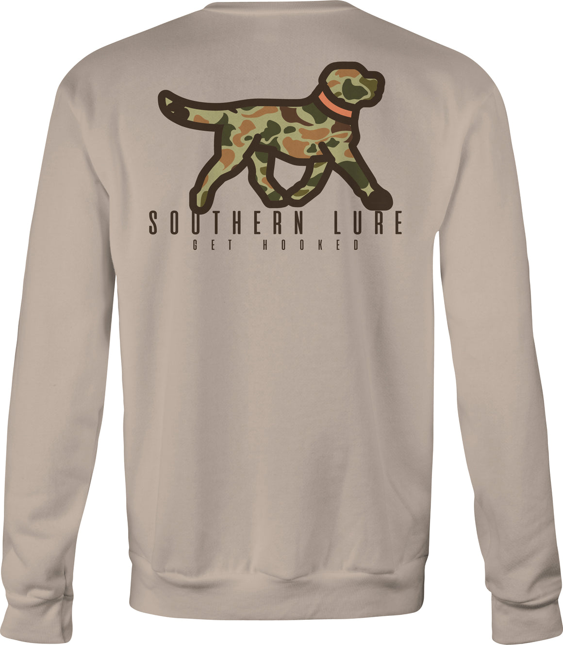 Adult Crew Neck Fleece Walking Camo Lab - Sand