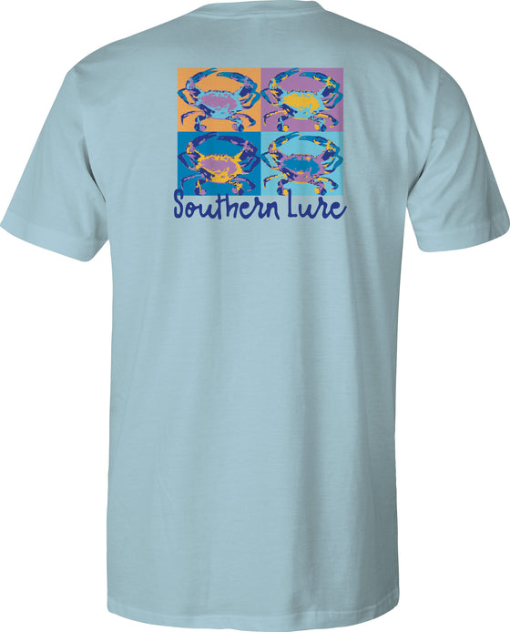 Adult Short Sleeve Tee - Warhol Crab - Sky Blue