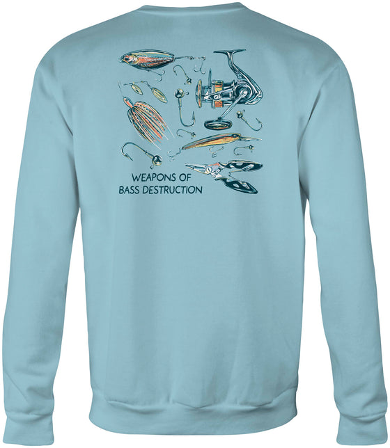Youth & Toddler Crew Neck Fleece - Weapons of Bass Destruction - Sky Blue