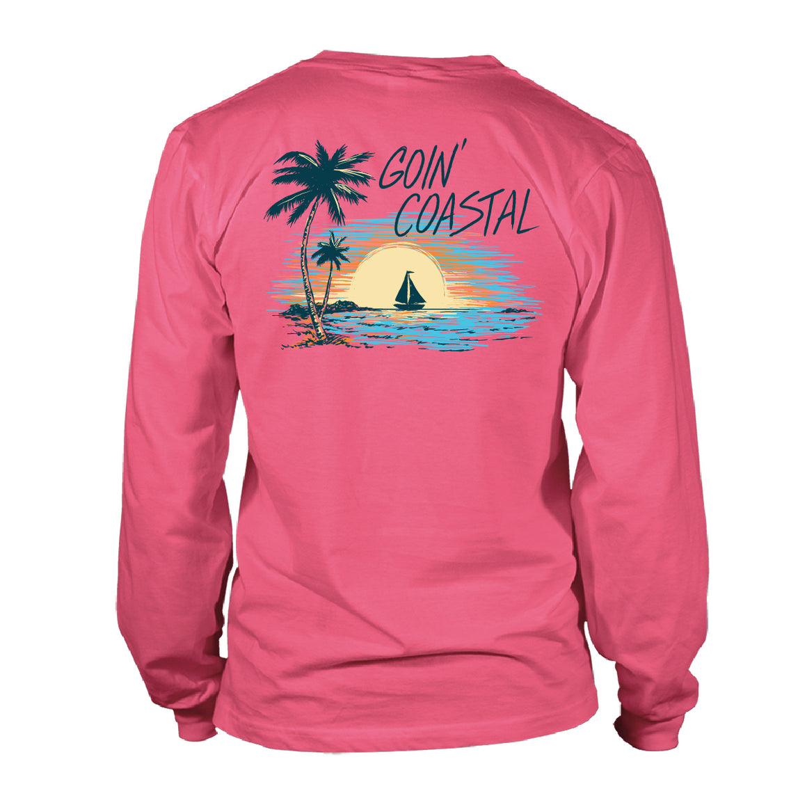 Women's Long Sleeve UV50 Performance - Goin' Coastal - Coral