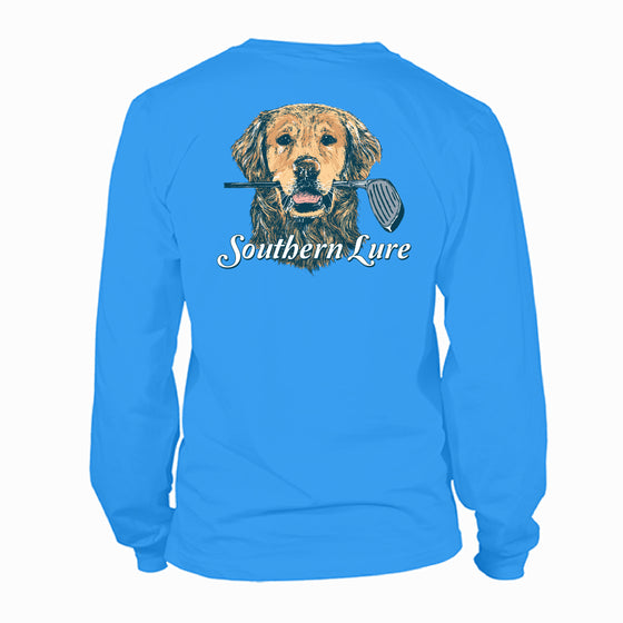 Youth Long Sleeve UV50 Performance Tee Shirt - Golden Golf - Tropic Blue