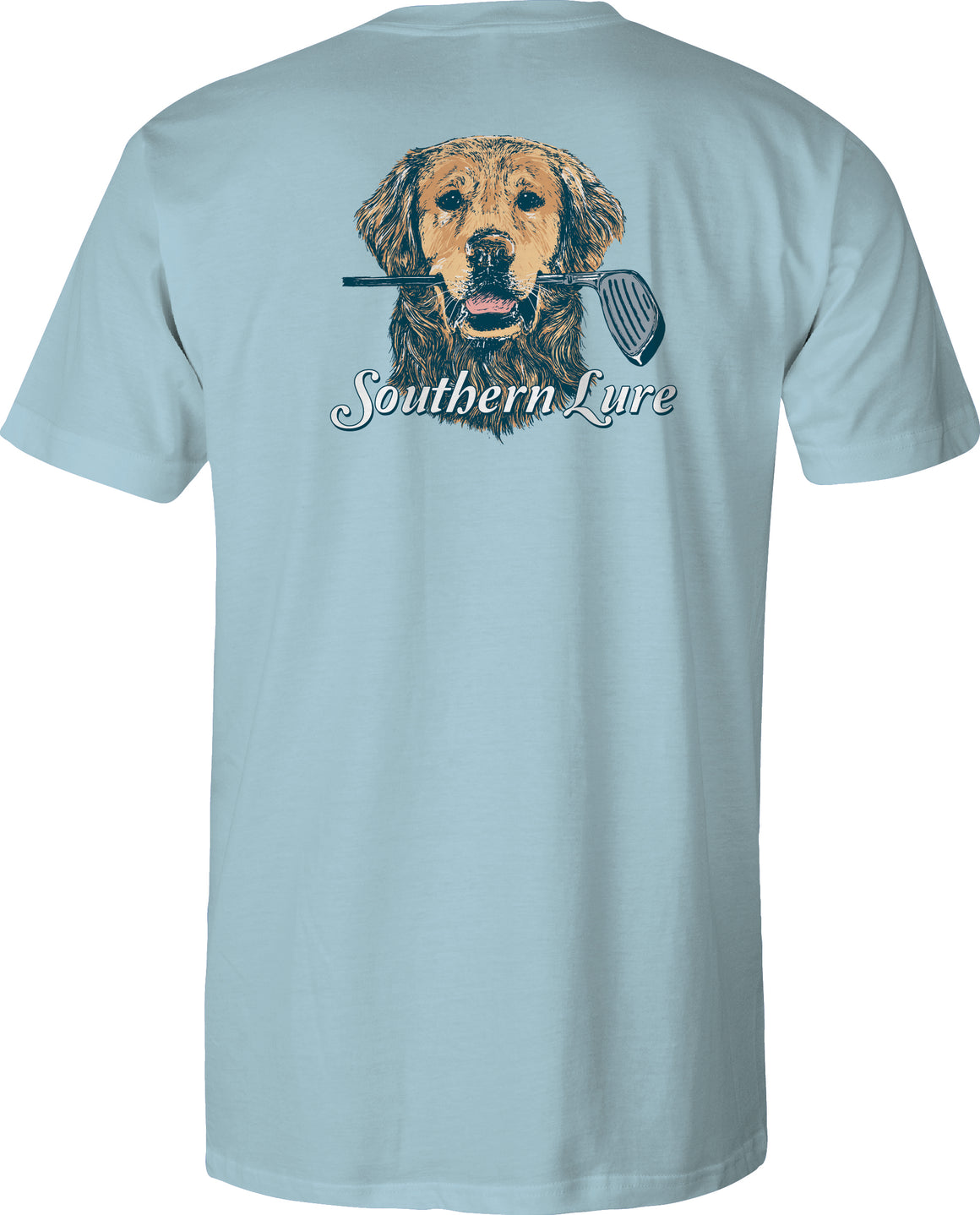 Toddler Short Sleeve Cotton Tee - Golden Golf - Sky Blue