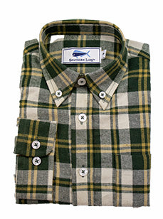 Youth Flannel Shirt - Green Yellow