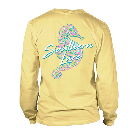 Women's Long Sleeve UV50 Performance - Sea Horse - Yellow