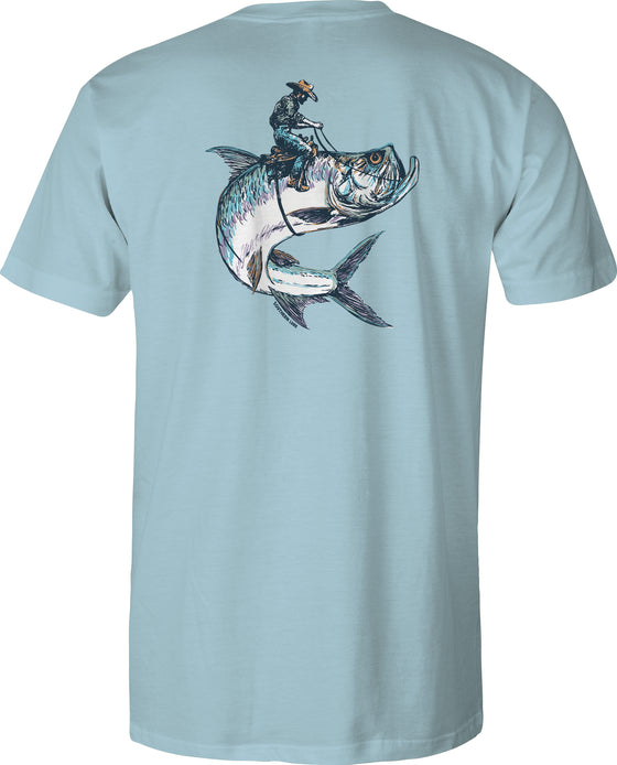 Adult Short Sleeve Tee - Tarpon Rodeo - Sky Blue