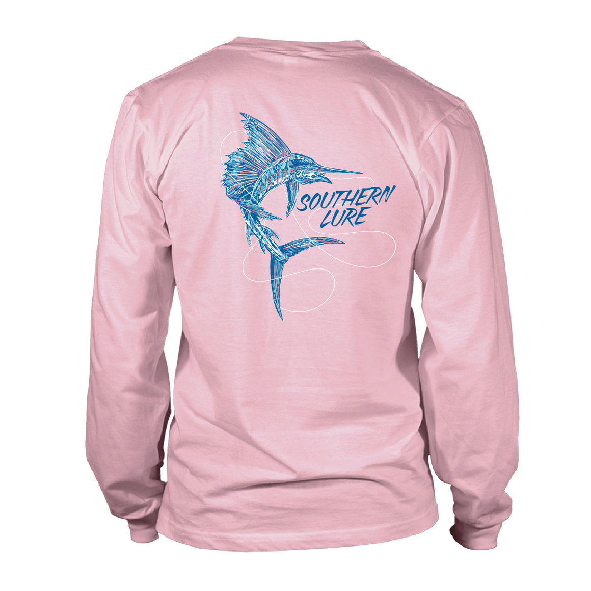 Women's Long Sleeve UV50 Performance - Patriotic Fish - Pink