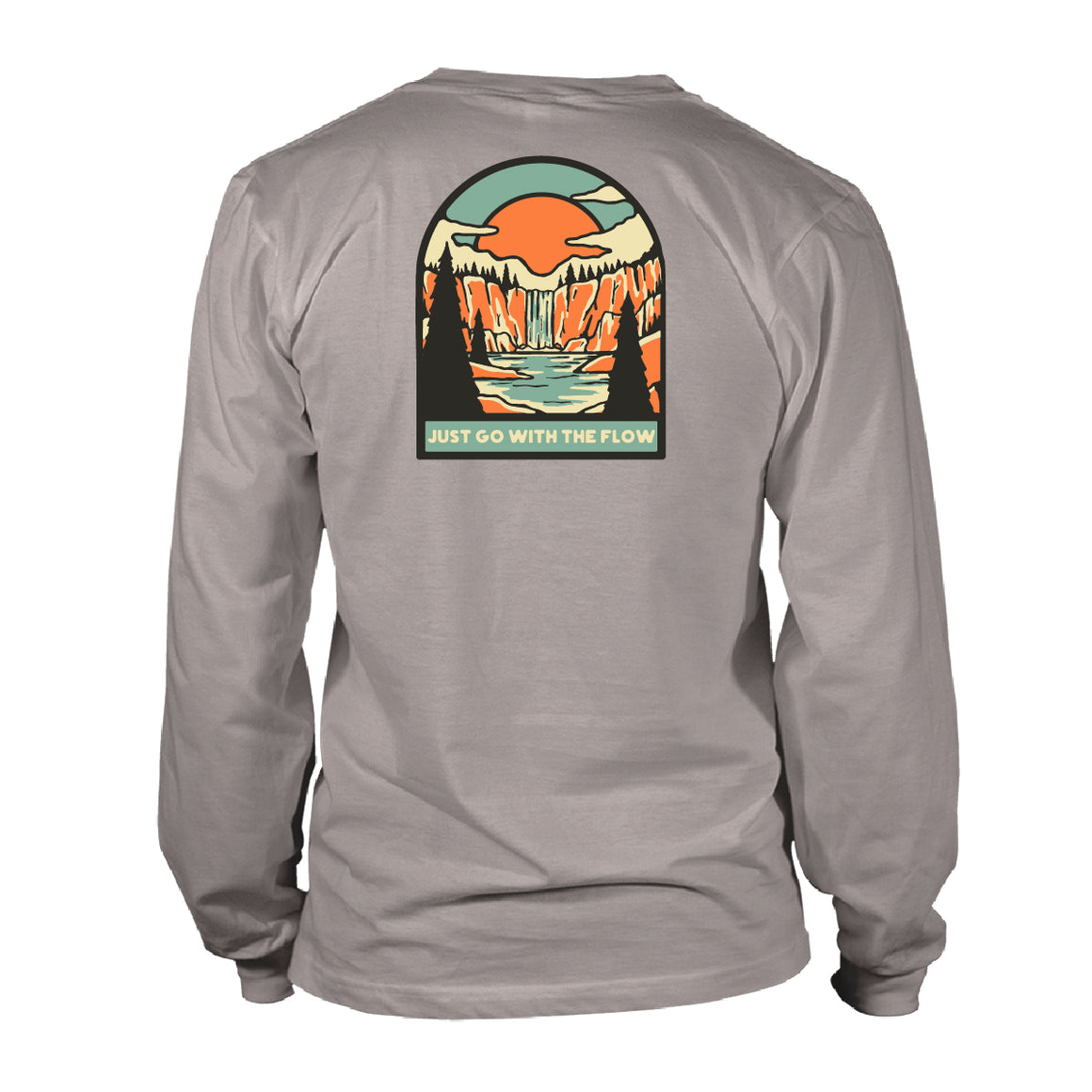 Youth Long Sleeve Cotton Tee - Waterfall - Granite