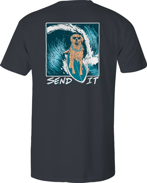 Adult Short Sleeve Tee - Waves - Black Wash