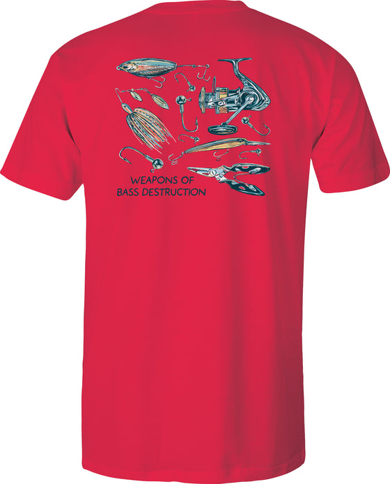 Adult Short Sleeve Tee - Weapons of Bass Destruction v3 - Coral
