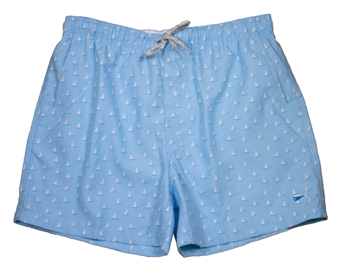 Men's Printed Swim Trunks - Sailboat Blue