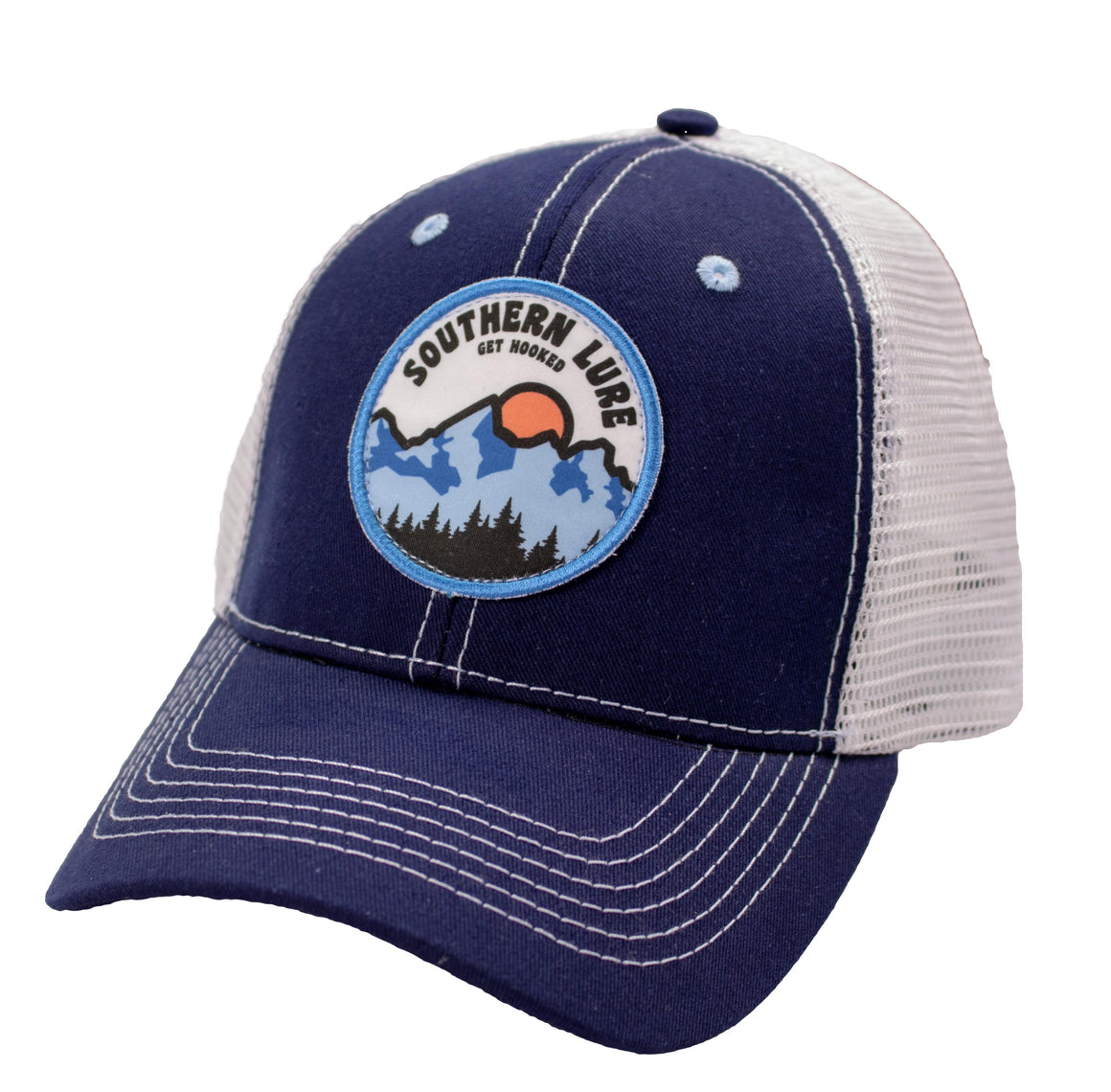 Youth - Trucker Hat - Circle MTN Patch - Navy/White