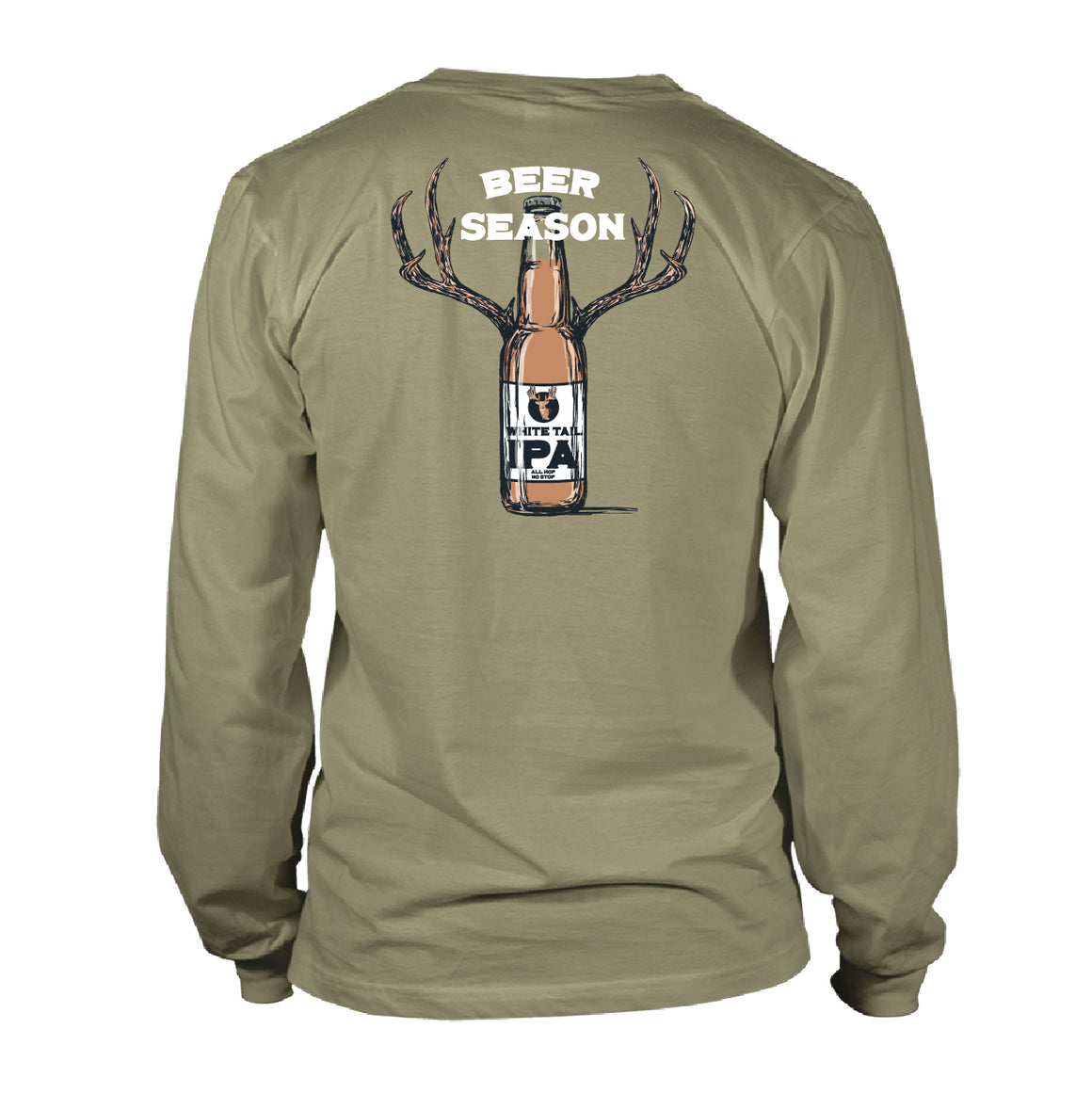 Adult Long Sleeve Tee Beer Season - Khaki