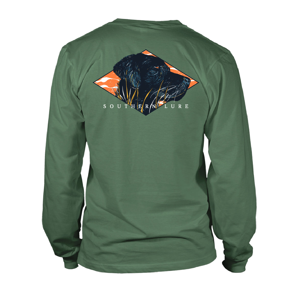 Adult Long Sleeve Black Lab Hunt Camo Tee - Oak Green