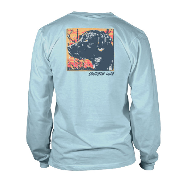 Adult Long Sleeve Tee Camo Lab  - Sky Blue