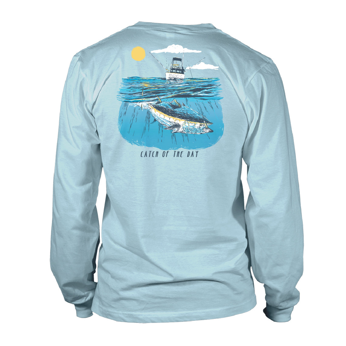 Youth & Toddler Long Sleeve Tee - Catch of the Day - Sky Blue