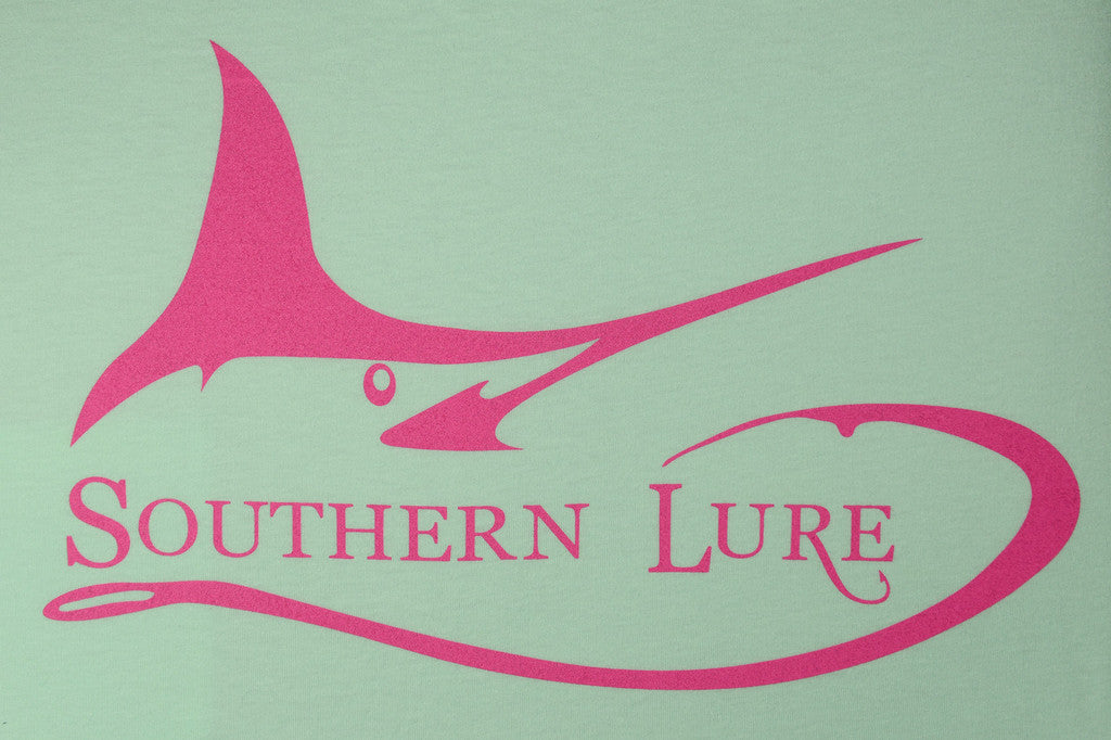 Youth Marlin Darlin High Tide Mint Tee with Pink Print