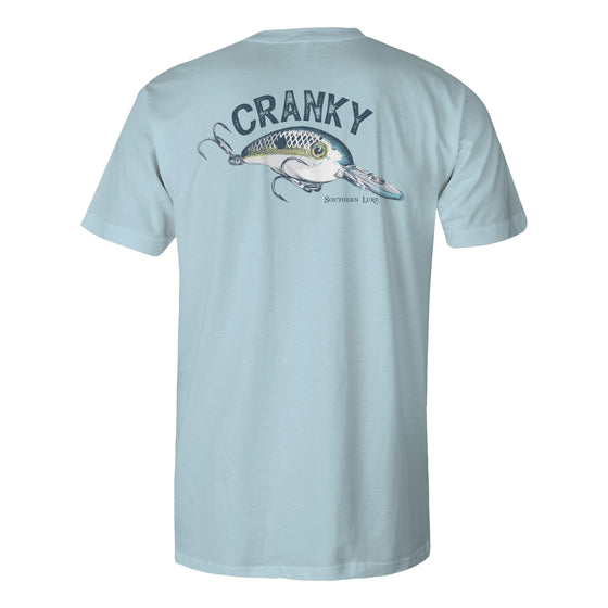 Short Sleeve Cotton T-shirt - Cranky 2 - Sky Blue