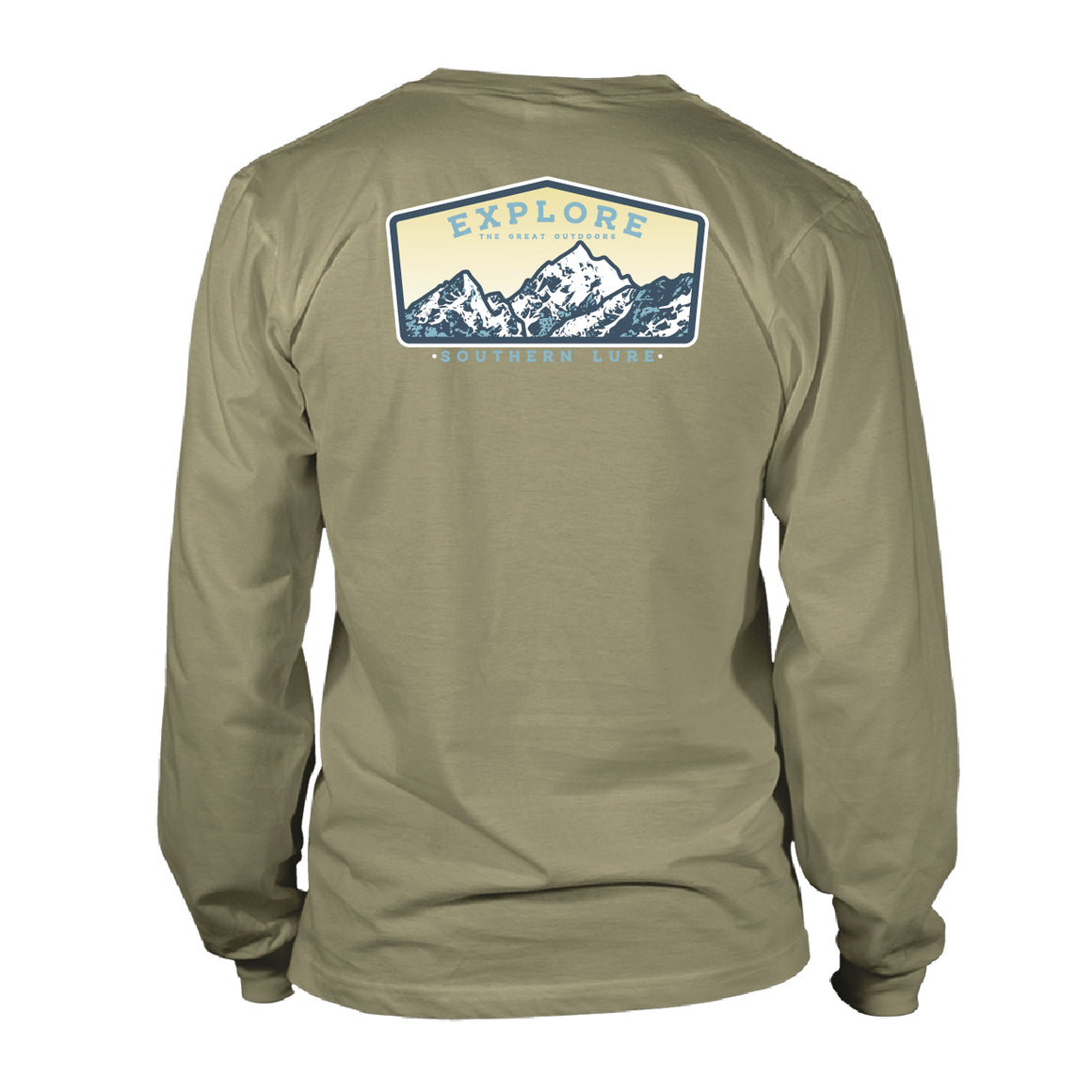 Adult Long Sleeve Cotton T shirt - Explore Patch - Khaki