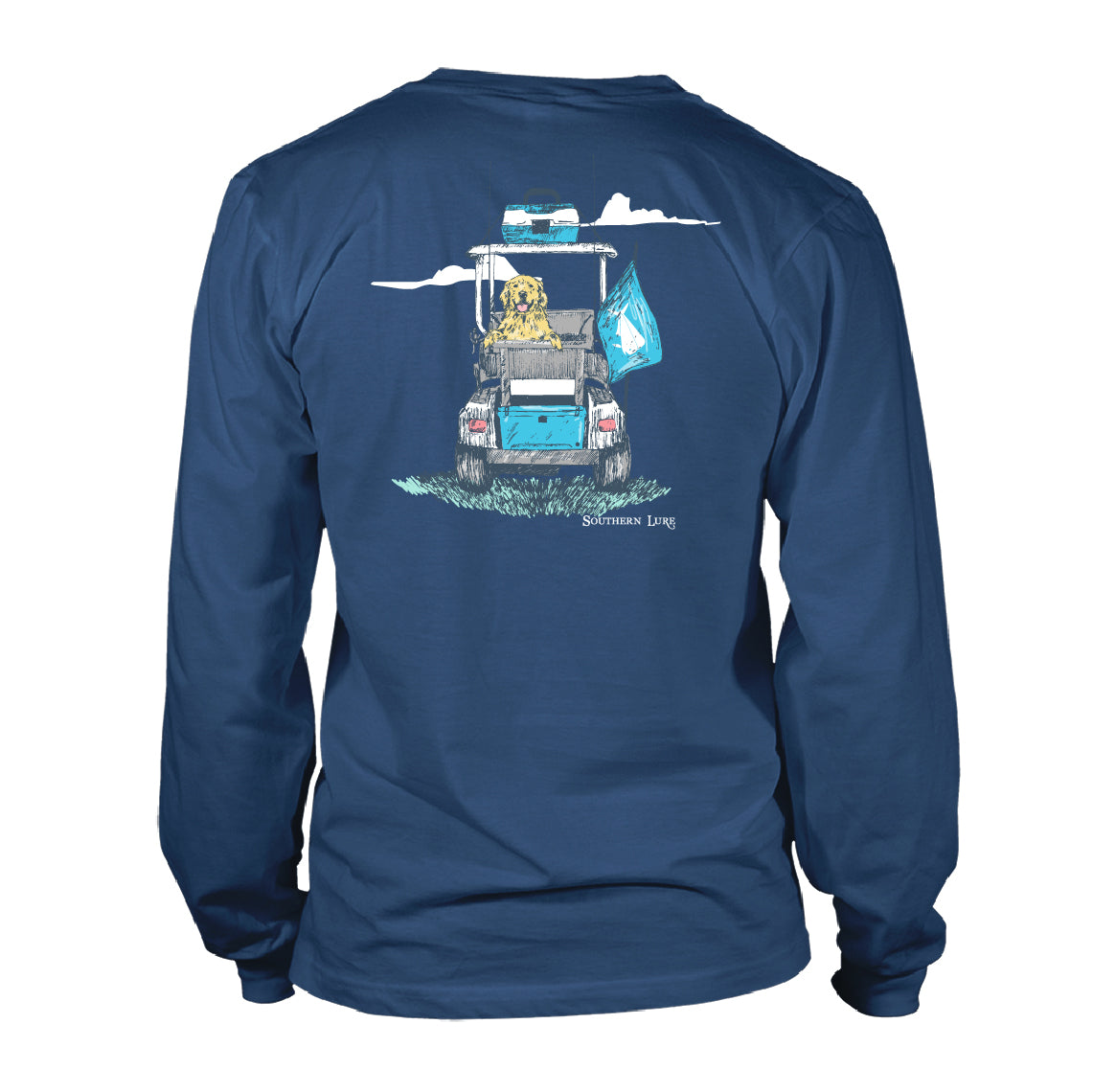Long Sleeve Cotton T shirt - Fishing Cart - Slate