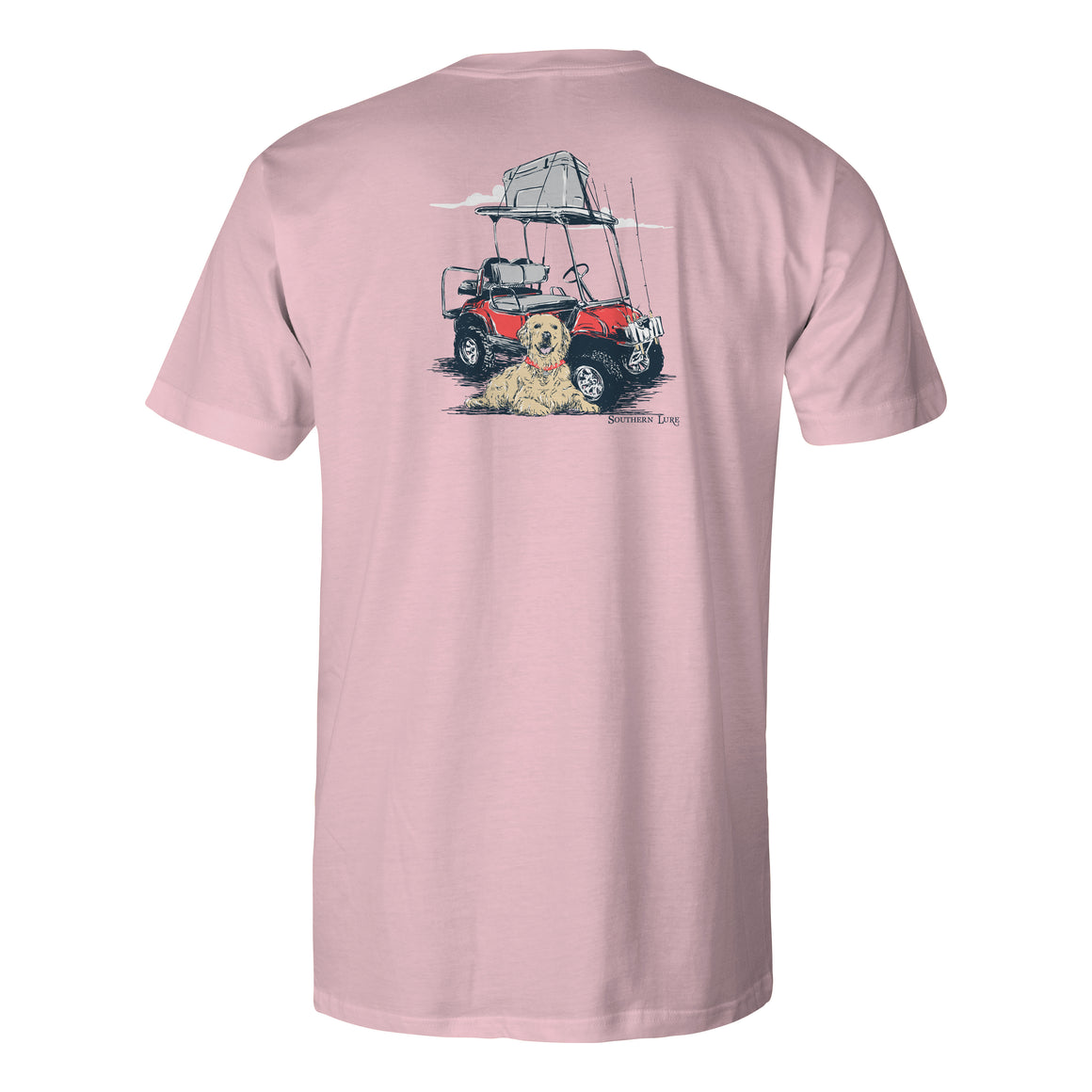 Youth & Toddler Cotton Tee - Fishing Cart V2 - Pink