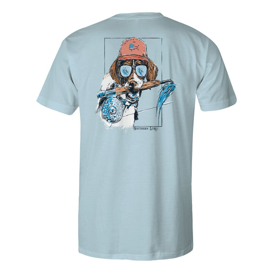 Men's Short Sleeve Tee - Pup Rod - Sky Blue