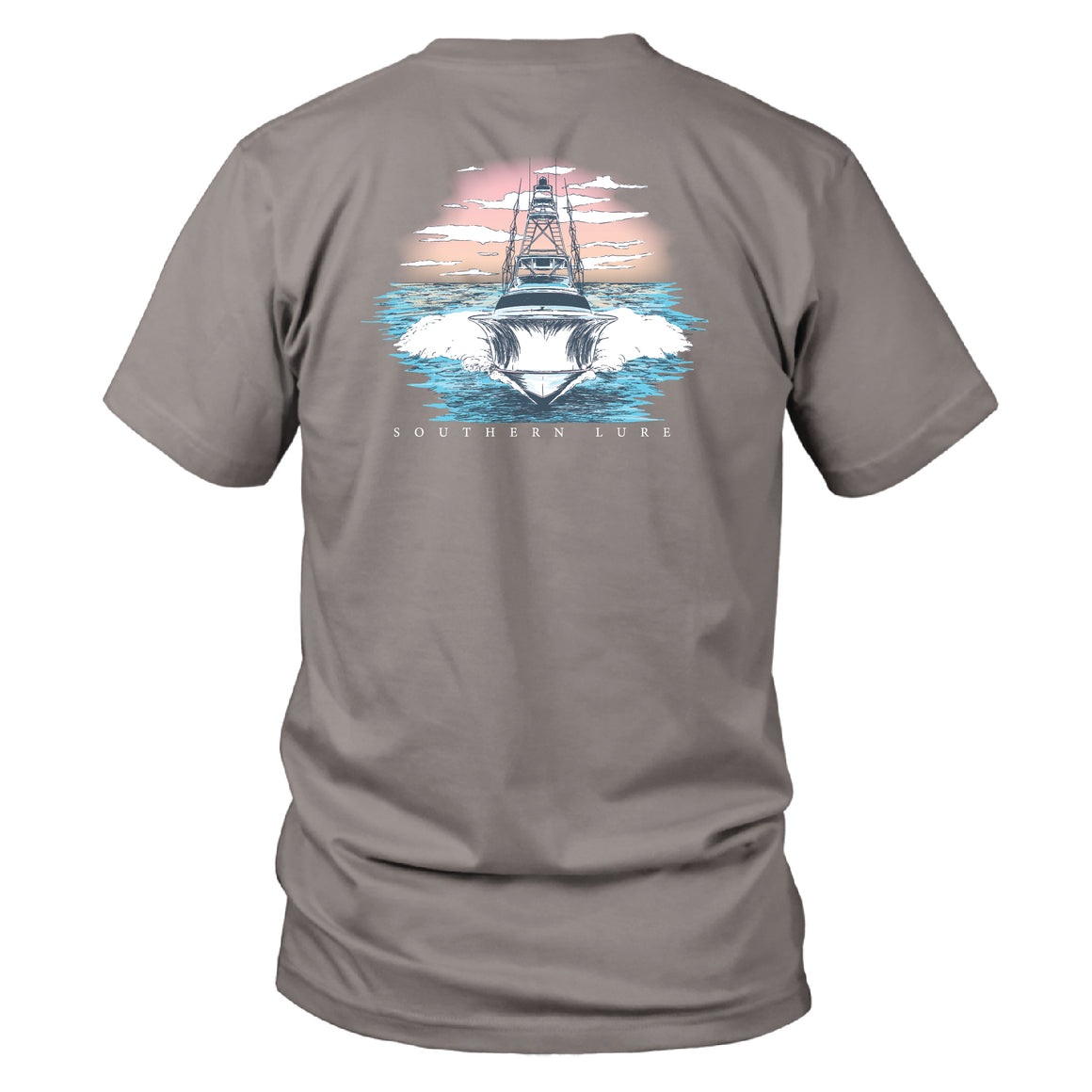 SS Tee - Sunset Boat - Granite