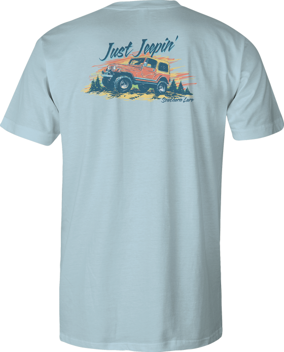Youth & Toddler Short Sleeve Tee Just Jeepin V3 - Sky Blue