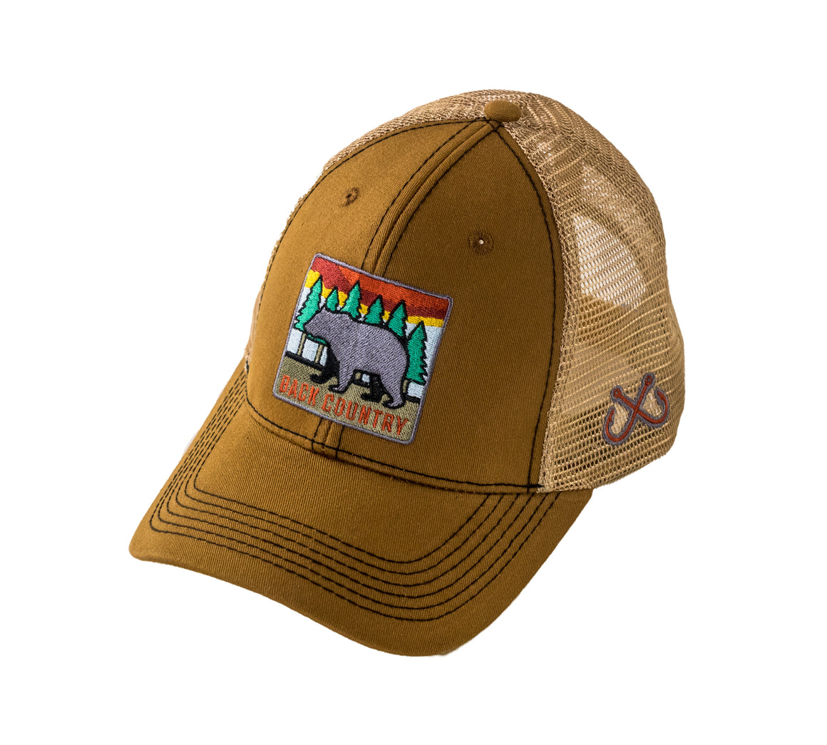 Youth - Trucker Hat - Back Country Bear - Camel/Tan