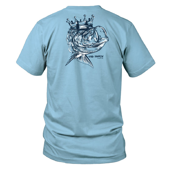 Toddler Short Sleeve Cotton Tee shirt - King Tarpon - Sky Blue