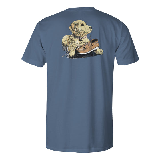Men's Short Sleeve Cotton T shirt - Loafer Pup - Slate