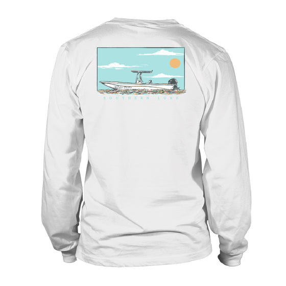 Adult Long Sleeve Cotton T shirt - MD Skiff - White