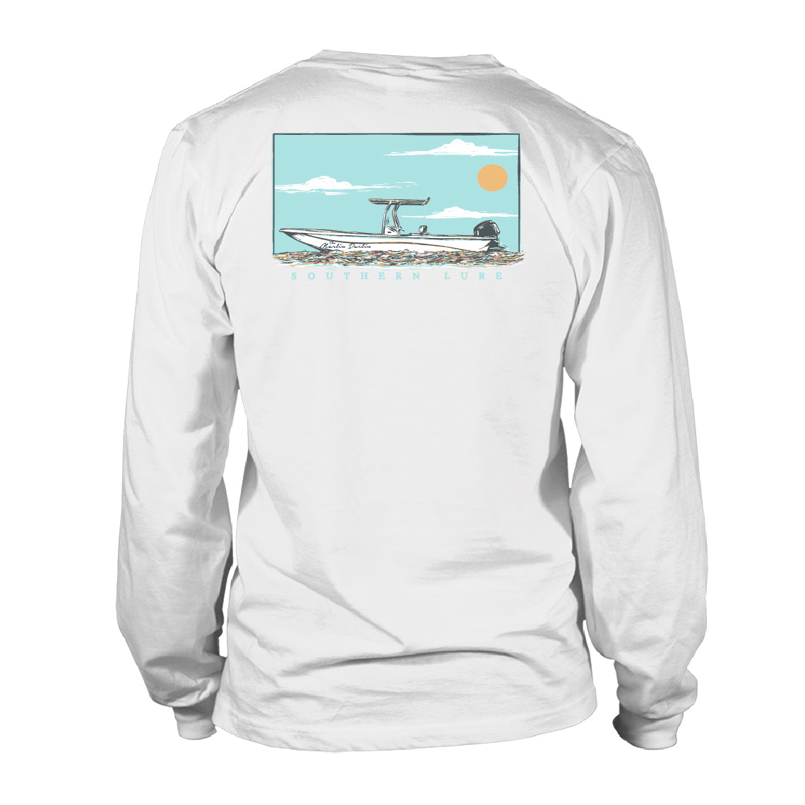 Adult Long Sleeve Cotton T shirt - MD Skiff - White