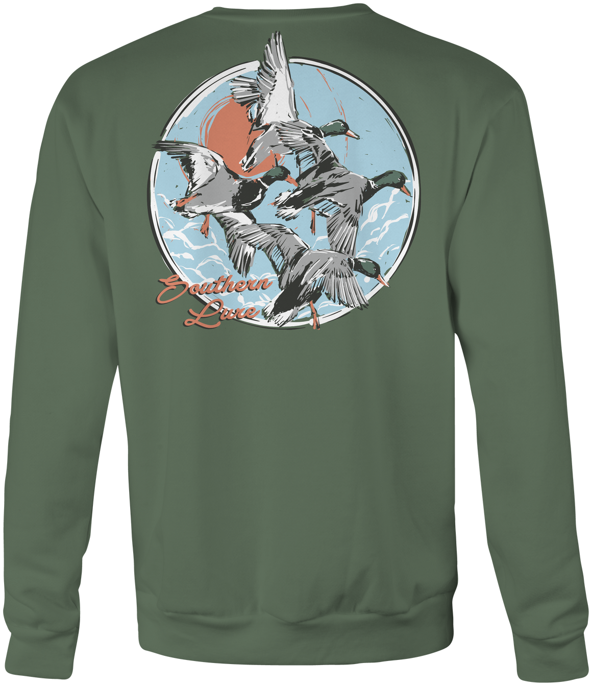 Youth & Toddler Crew Neck Fleece Mallard Flight - Oak Green