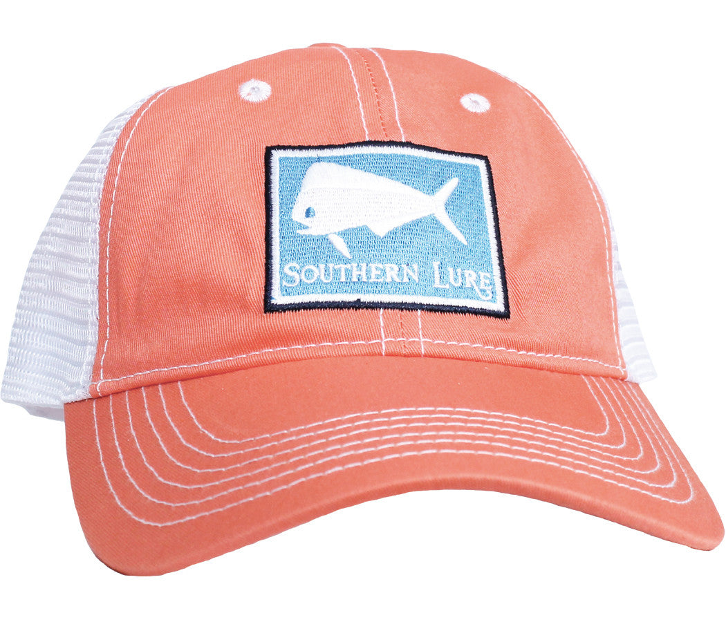 Trucker Hat - Melon w/Blue Patch