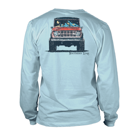 Long Sleeve Cotton Tee - Mountain Bronco - Sky Blue