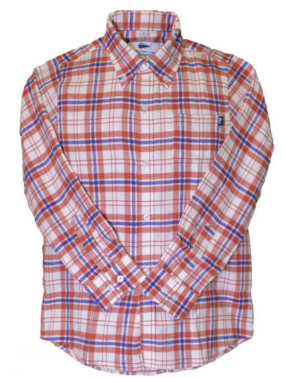 Youth Flannel Shirt - Red/White/Blue